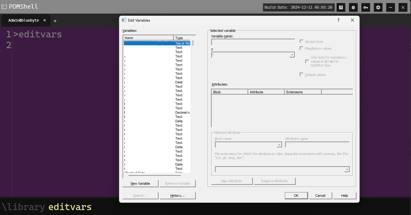 Variable Editor Manager