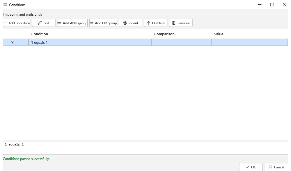 Condition editor
