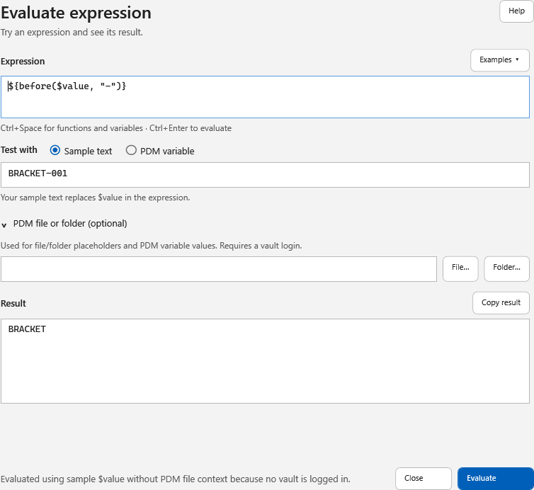 Expanded PDM context controls