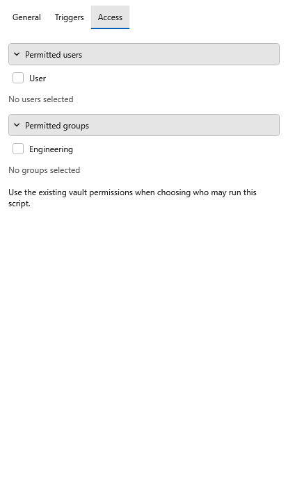 Permitted users and groups