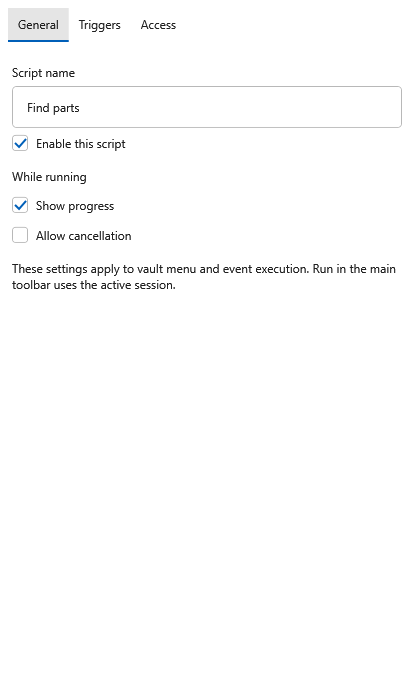 General script settings