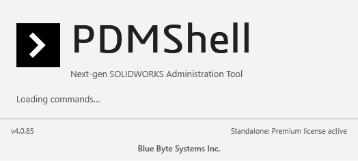 PDMShell 4.0.85 startup controls