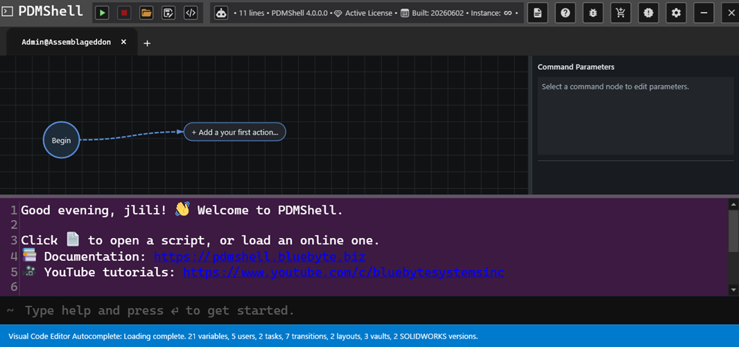 Visual Code Editor start screen