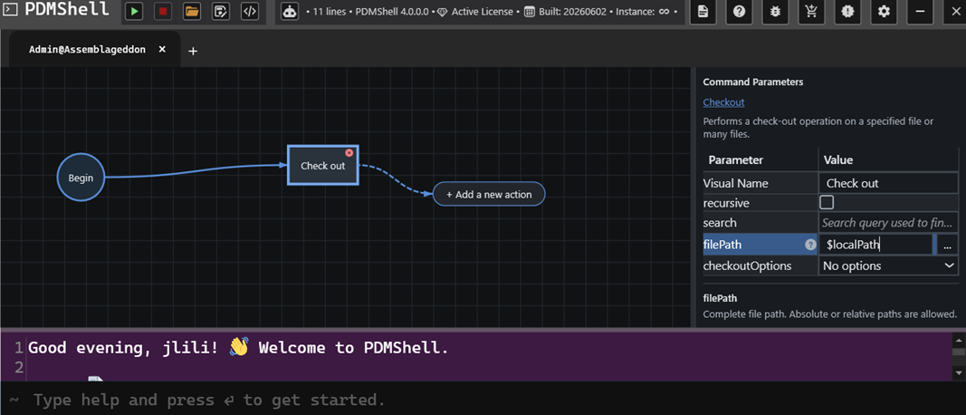 Editing command parameters